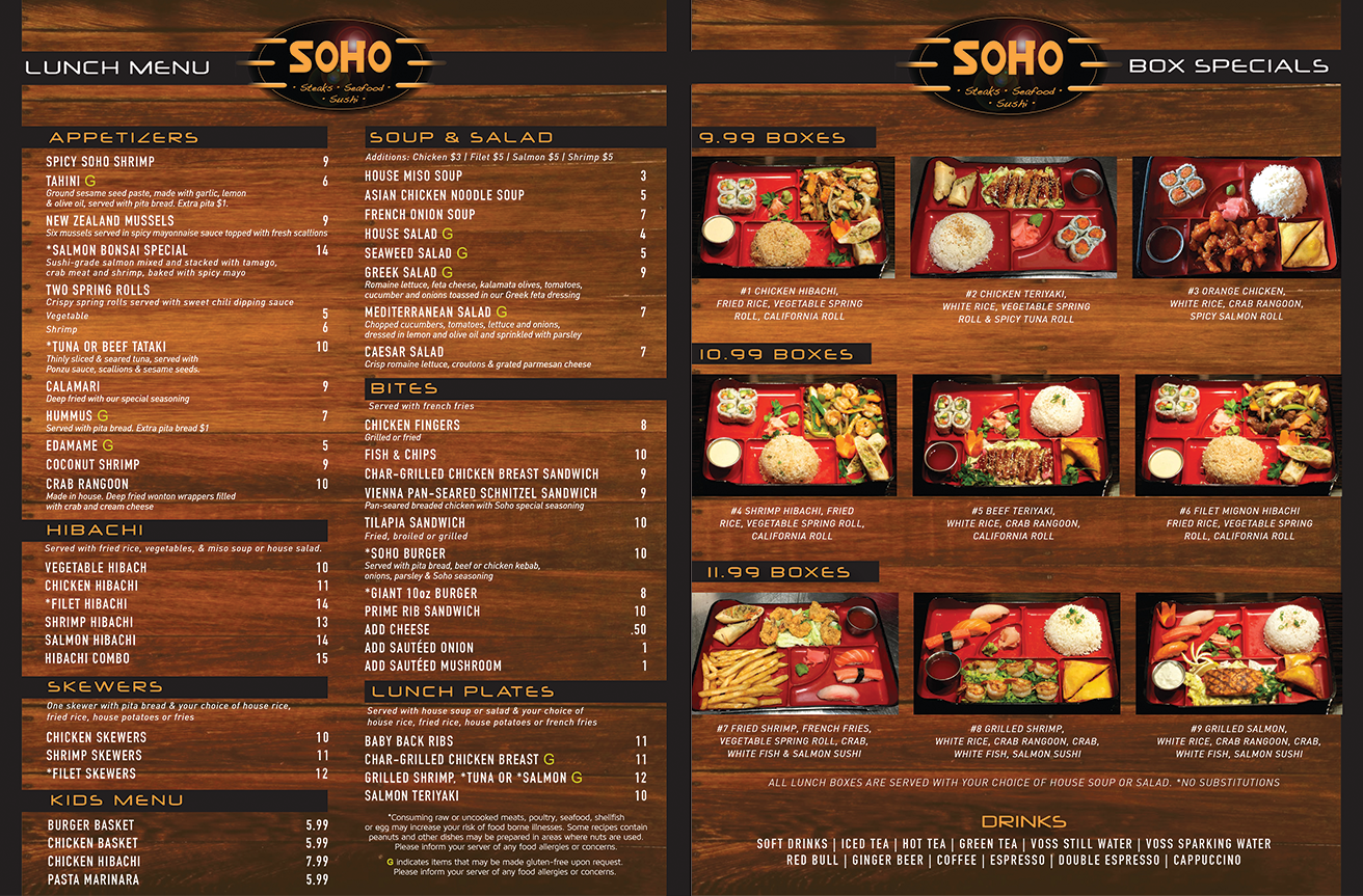 Lunch Menu - SOHO